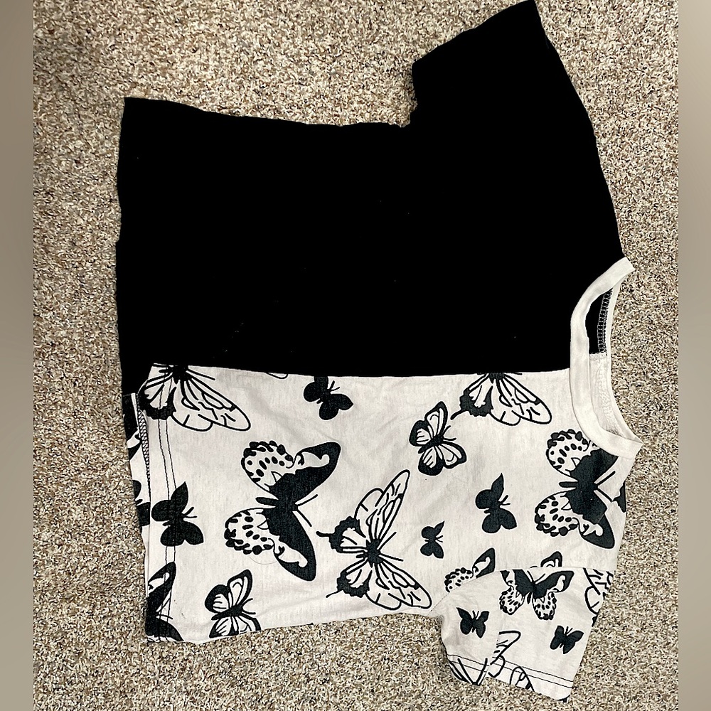 Black and white butterfly shirt
